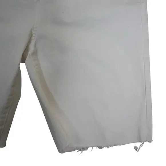 LOFT Womens 29/8 Fresh Cut High Rise Denim Bike Shorts in White NEW - Picture 6 of 12